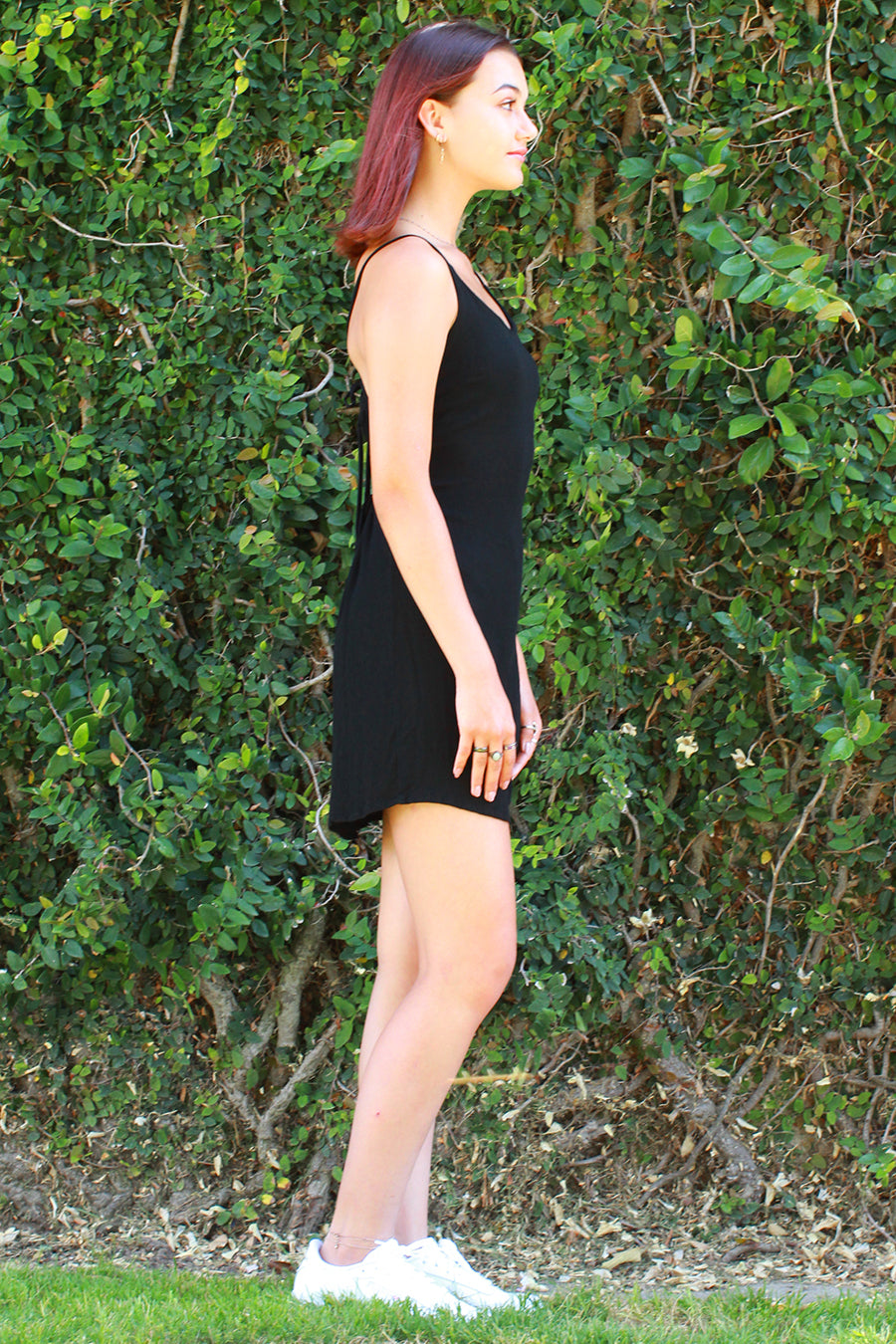 Adjustable Lace Back Dress - Black Scrunchy  purrrshop