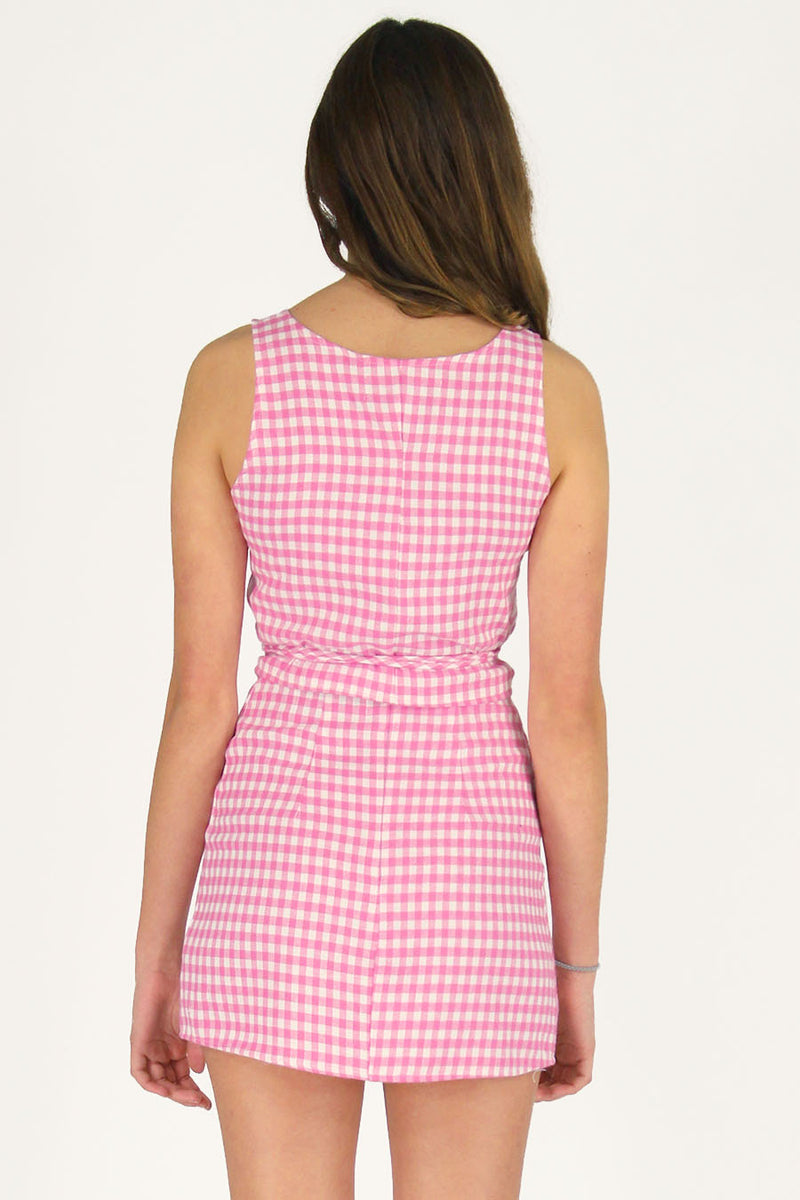 Wrap Top and Skirt - Flannel Pink Checker