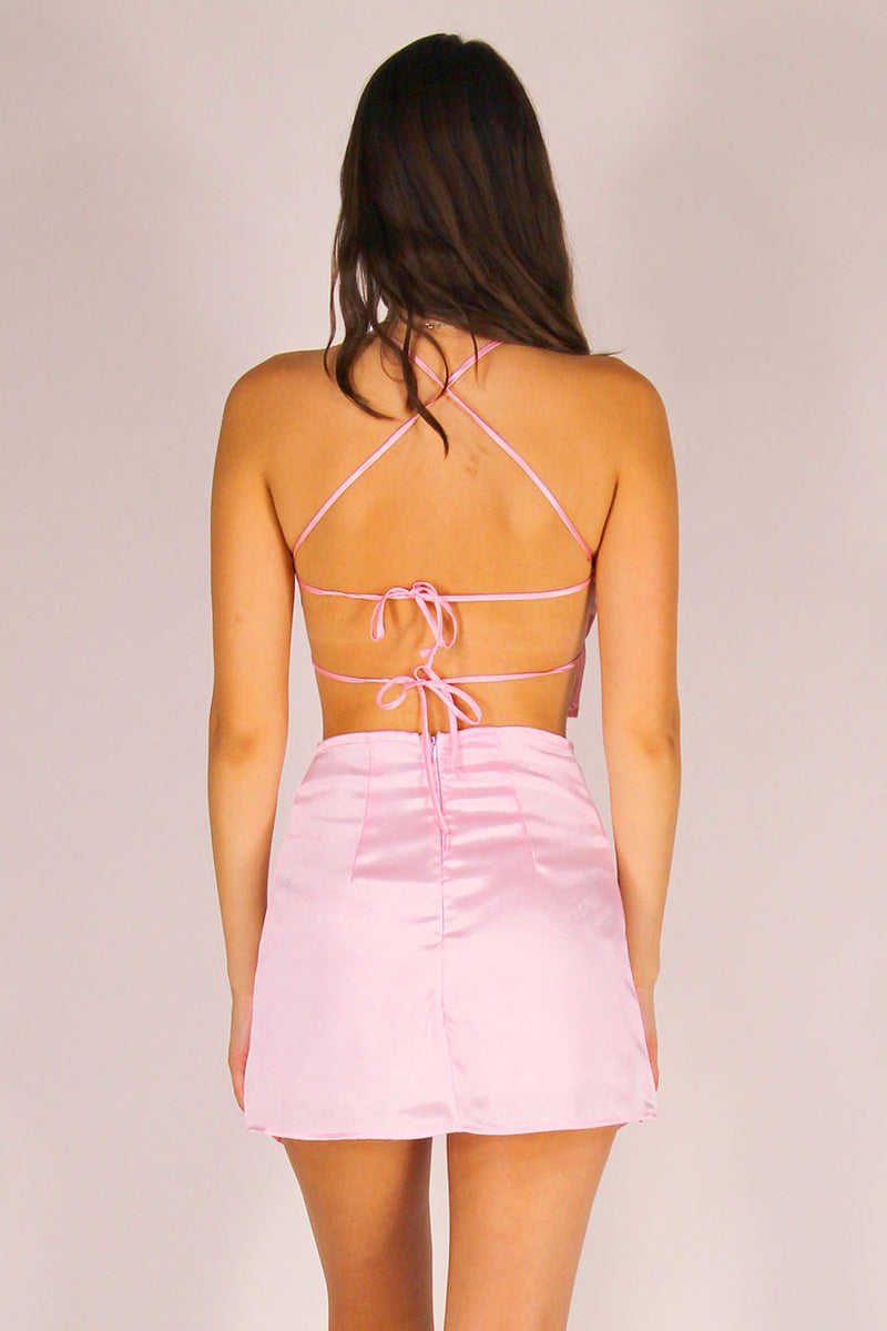 Skirt - Pink Satin