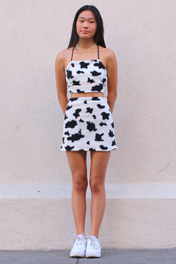 Skirt - Fleece with Cow Print