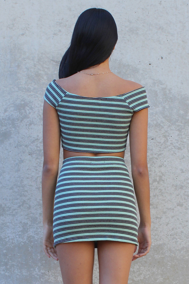 Stripe Skirt - Stretchy Green